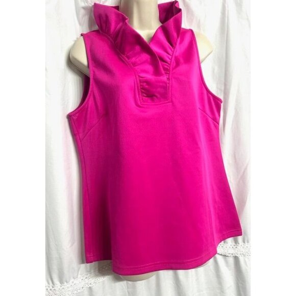 Gretchen Scott Women Vibrant Ballet Core Playful Ruffle V-Neck Pullover Top XL - Picture 3 of 7